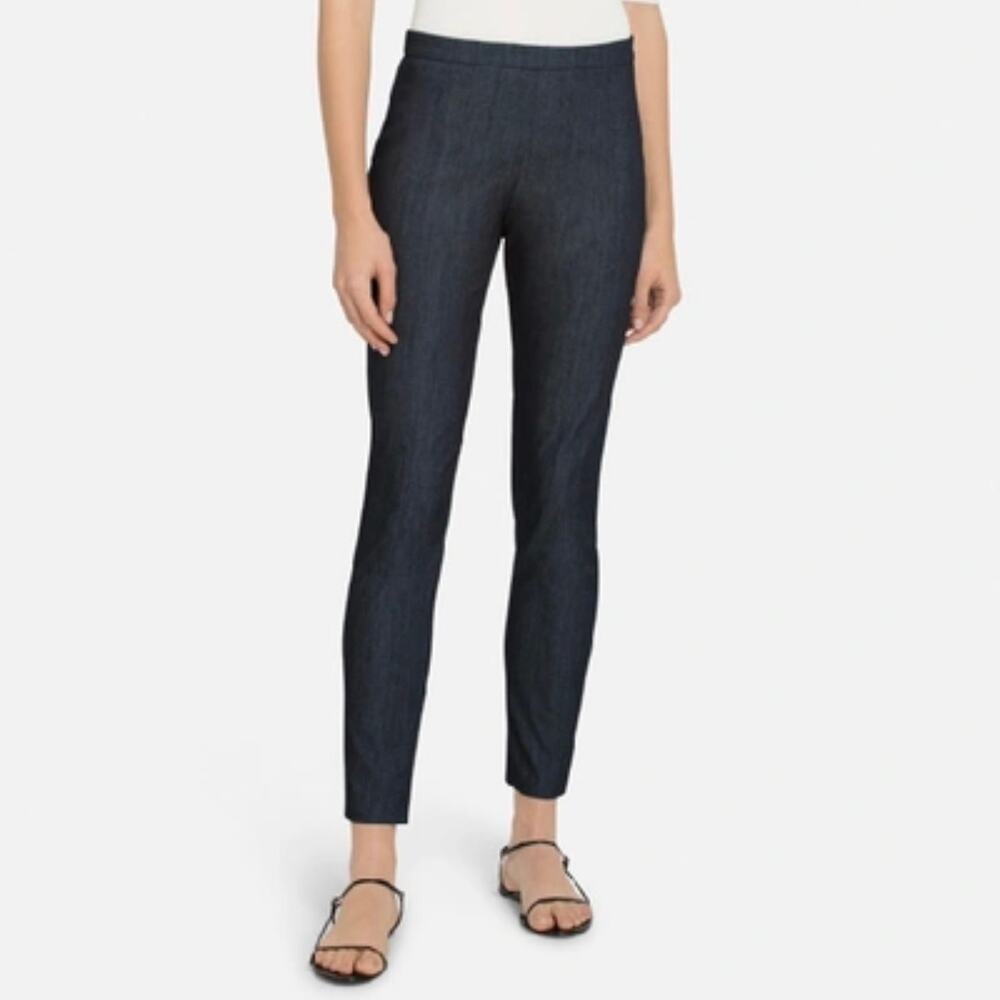 St. John Indigo‎ Blue Lightweight Denim Pull-On Slim Ankle Pants XS NWT FLAW